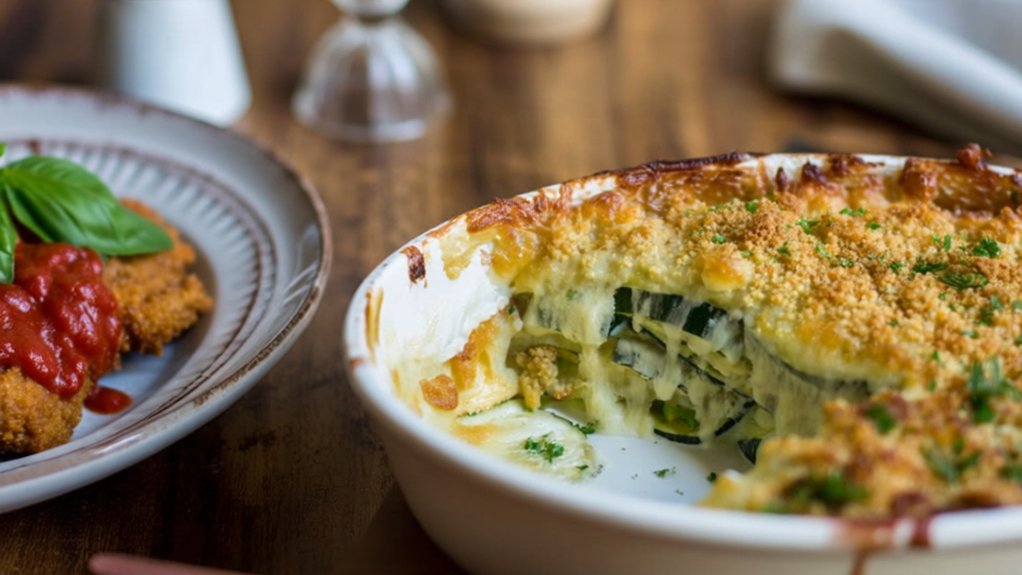 comforting cheesy zucchini gratin