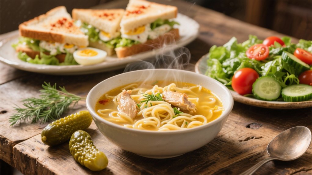 comforting chicken noodle soup