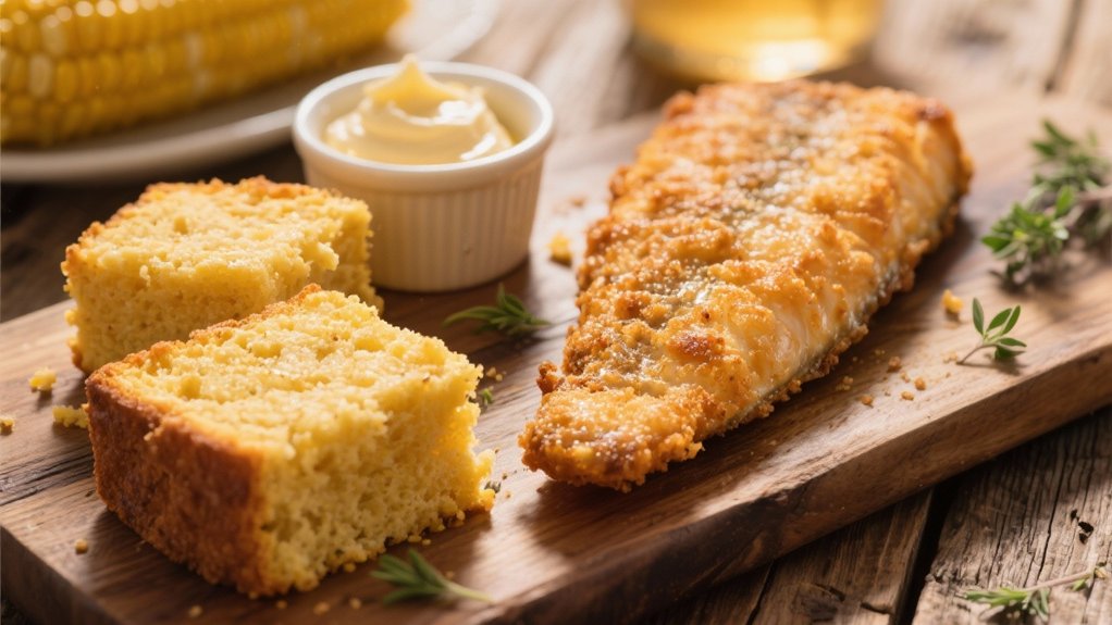 comforting cornbread complements fish