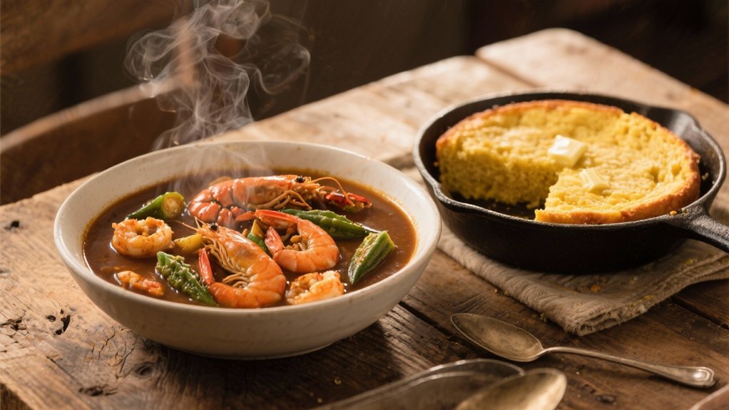 comforting cornbread complements gumbo
