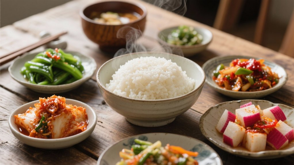 comforting rice complements bossam