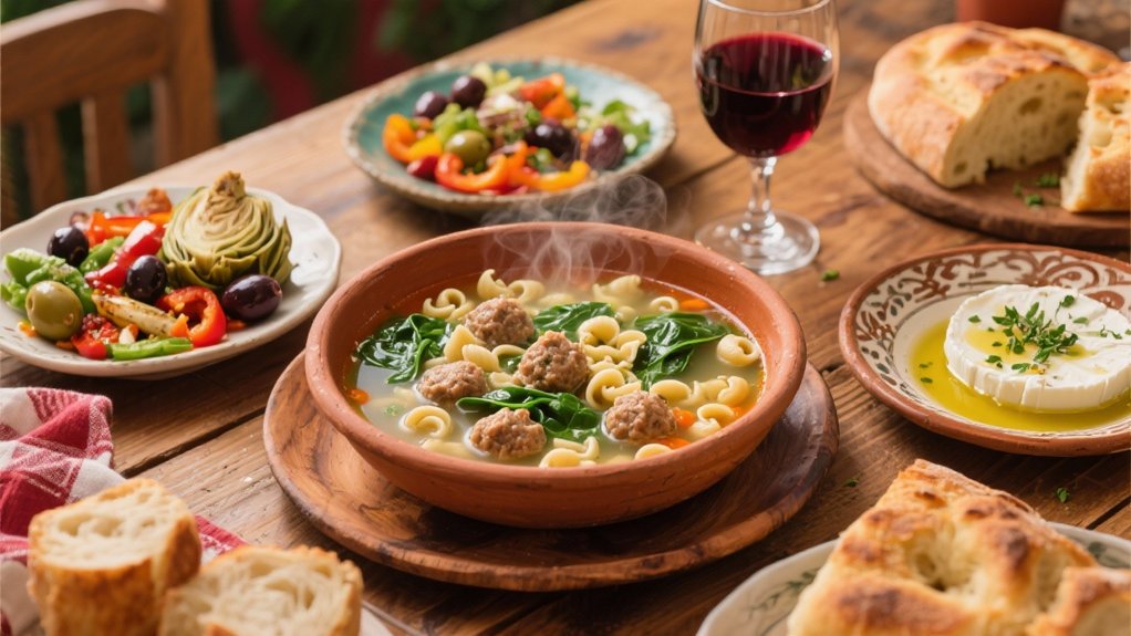 comforting soup and salad
