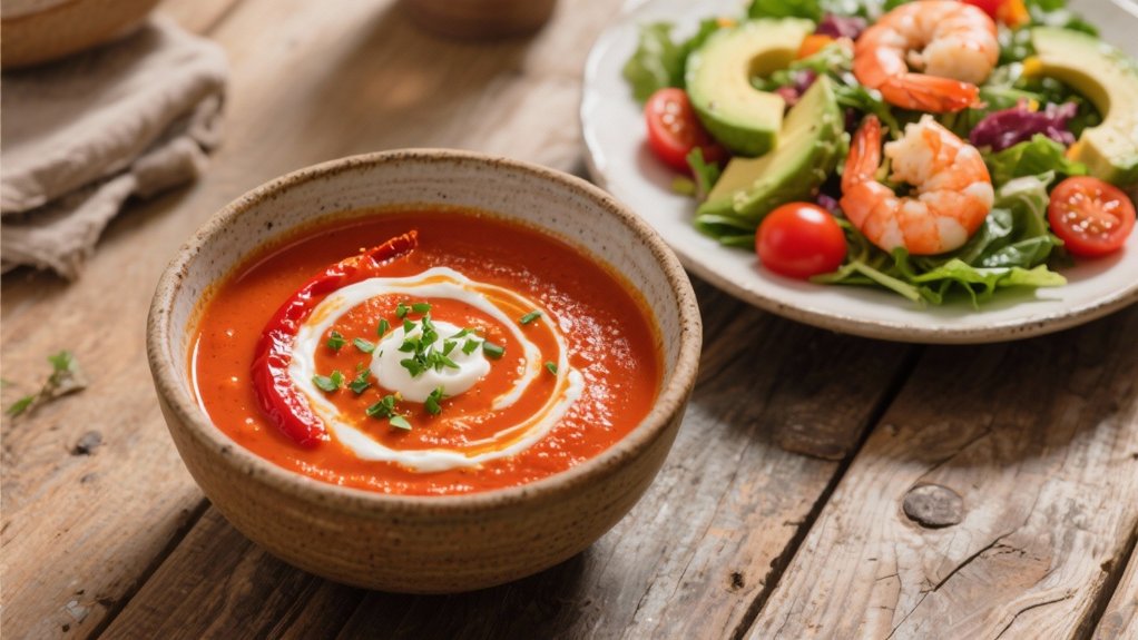 comforting soup with shrimp