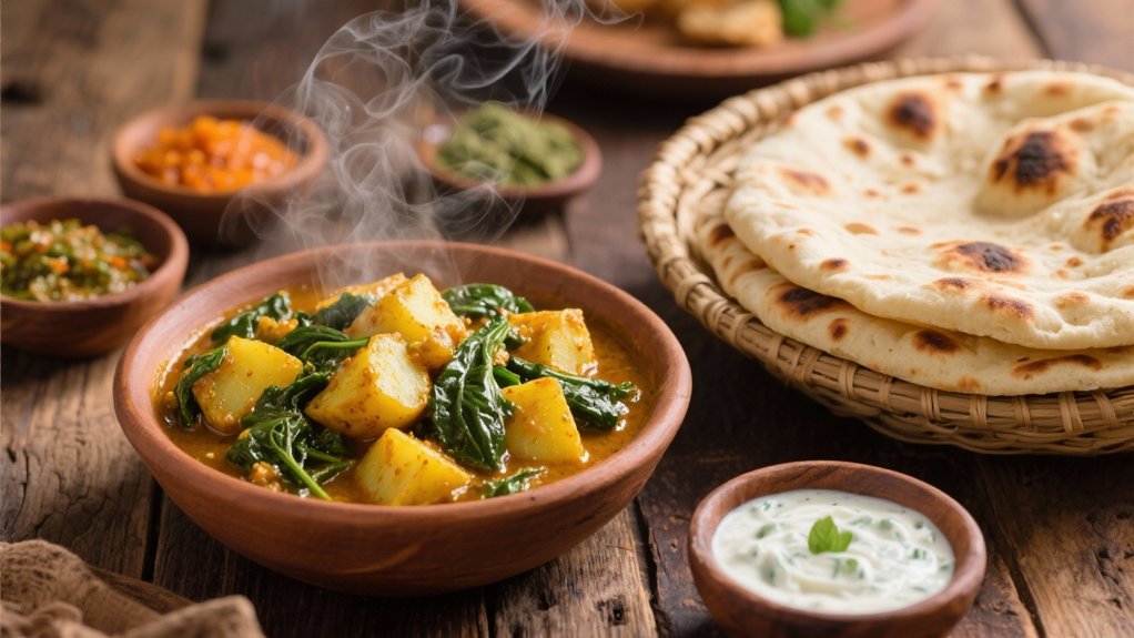 comforting spinach and potatoes