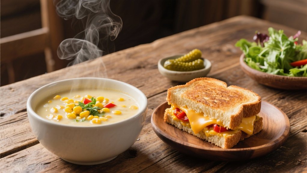 corn chowder complements sandwiches