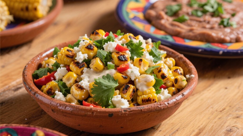 corn salad with toppings