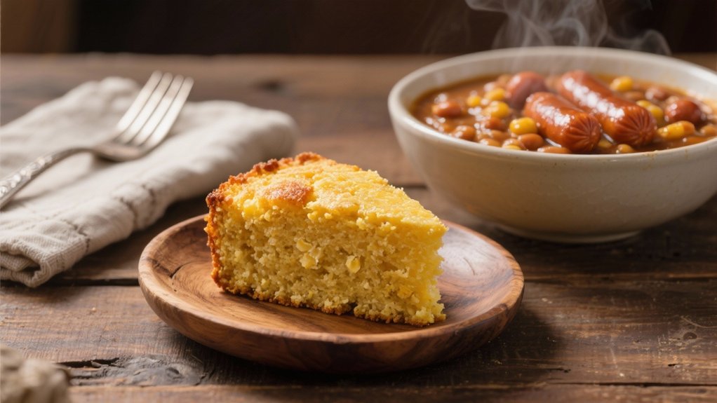 cornbread complements beanie weenies