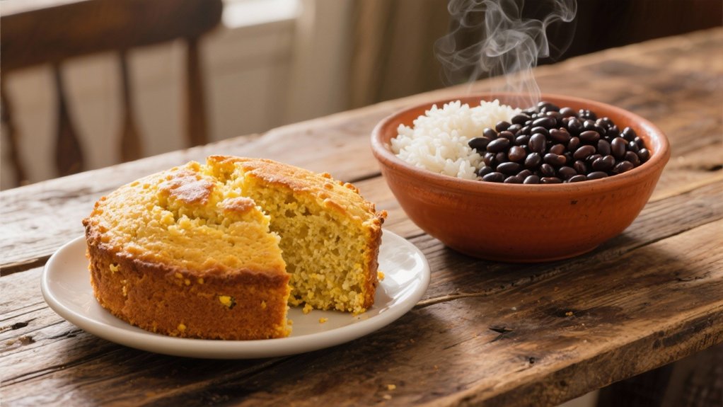 cornbread complements black beans