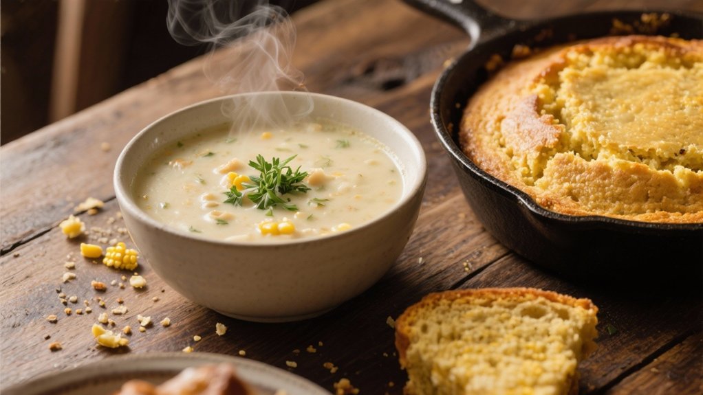 cornbread complements chowder perfectly