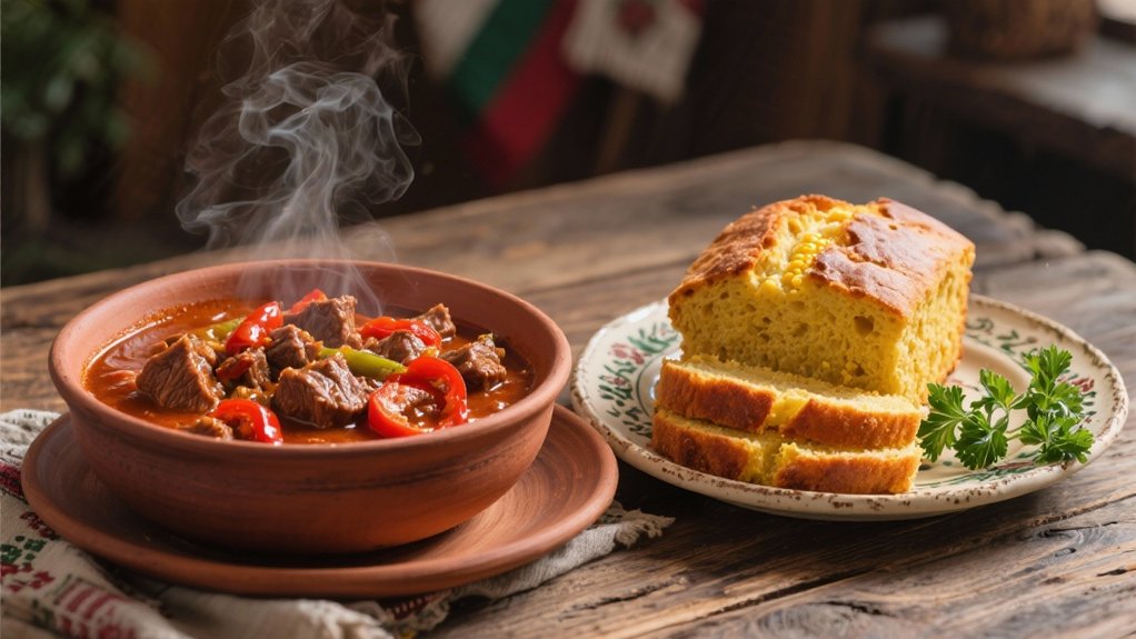 cornbread complements hungarian goulash