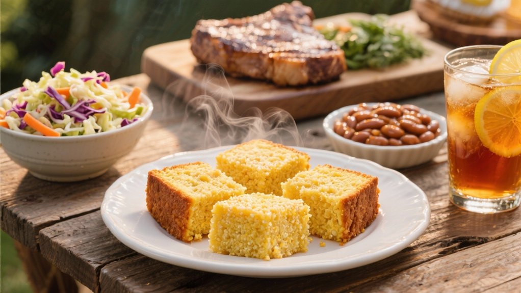 cornbread complements smoky pork