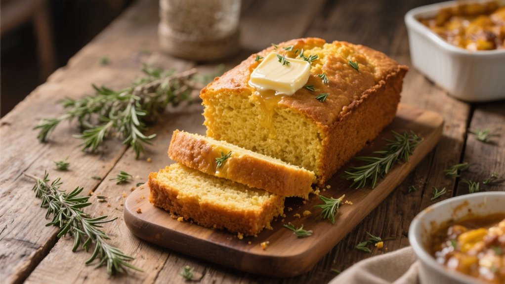 cornbread with herb butter