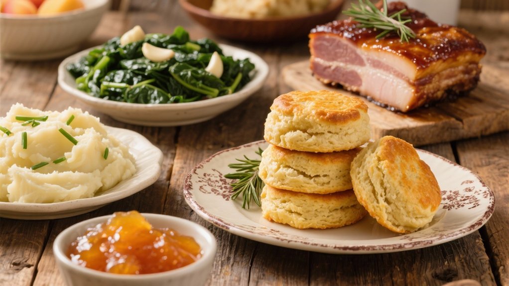 country ham enhances biscuits