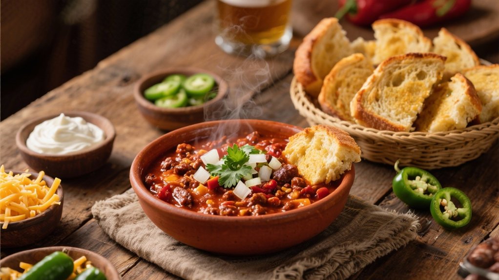 cozy chili bread pairing
