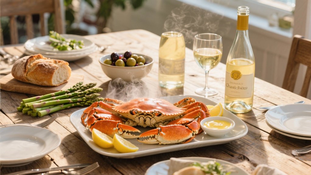 crab pairs well with wine