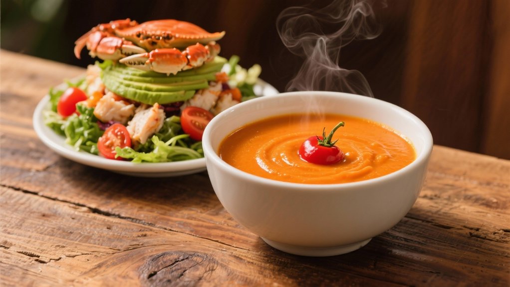 crab salad with bisque pairing