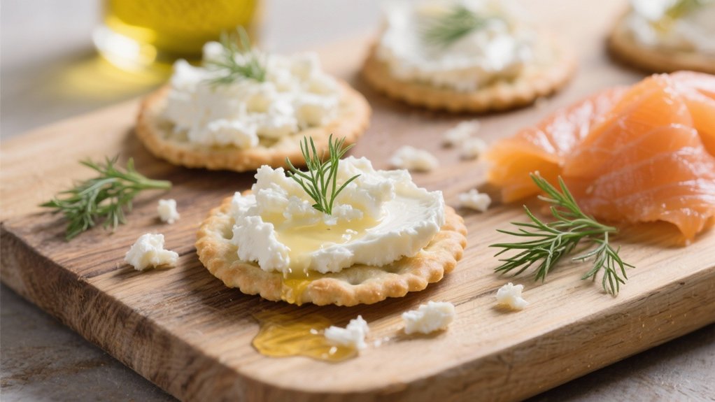 crackers cheese salmon dill