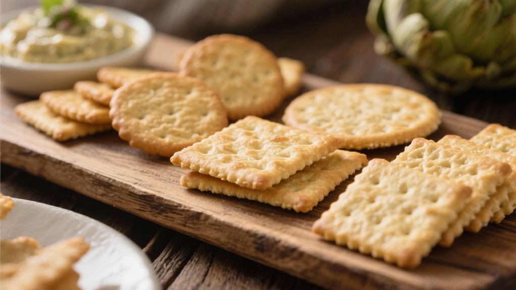 crackers enhance artichoke dip