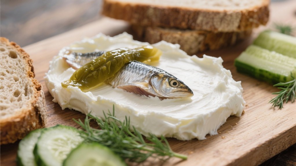 cream cheese enhances herring