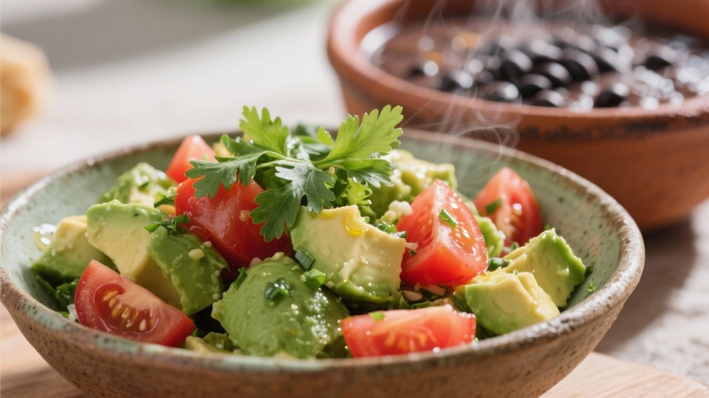 creamy avocado vibrant tomatoes