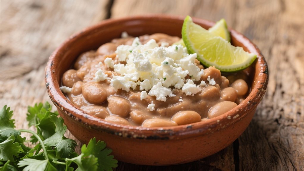 creamy beans with queso