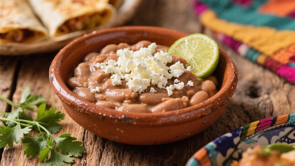 creamy beans with queso