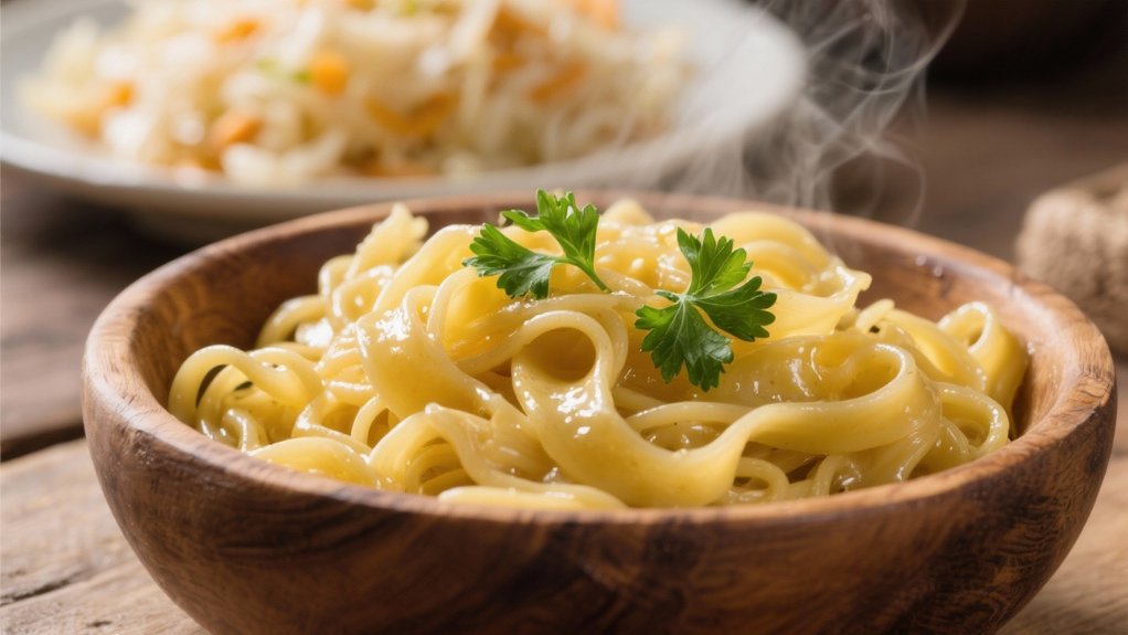 creamy buttered egg noodles