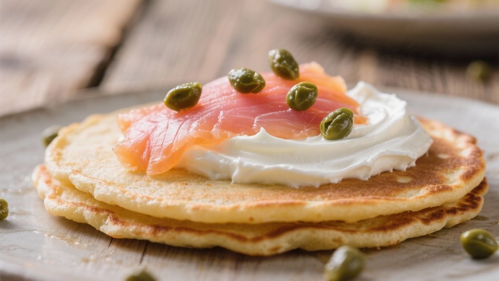 creamy capers on blinis