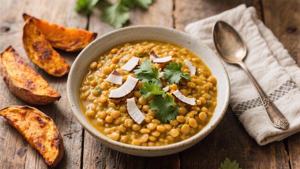 creamy coconut curry lentils