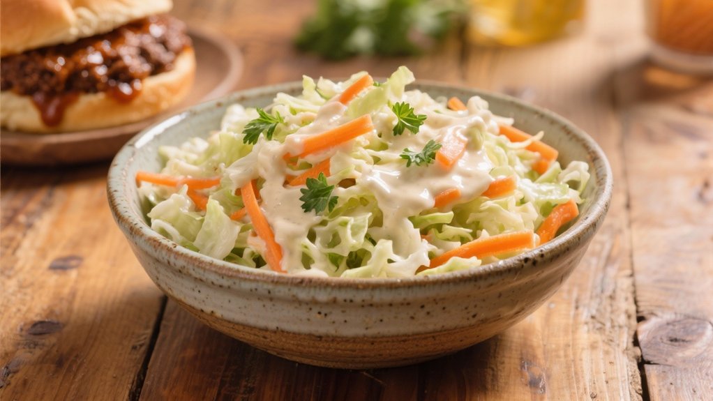 creamy coleslaw balances flavors