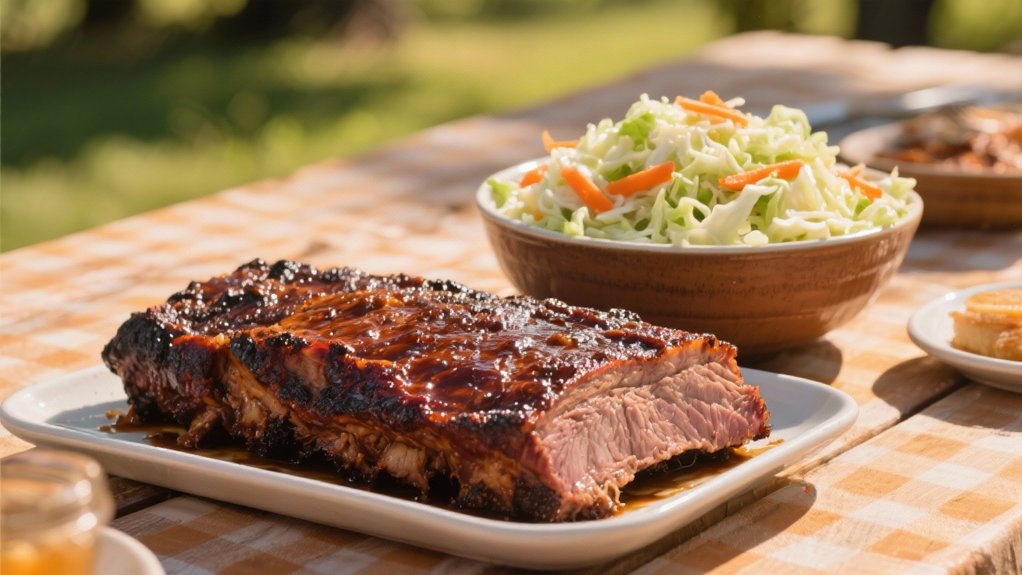 creamy coleslaw complements brisket