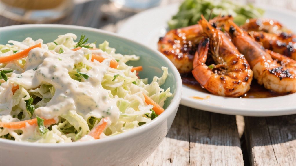 creamy coleslaw complements shrimp