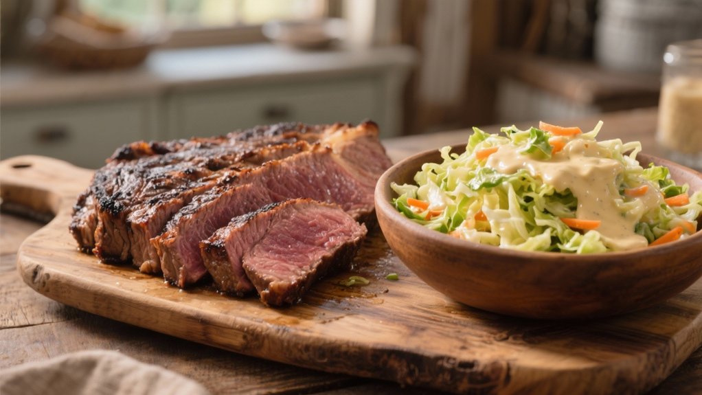 creamy coleslaw complements tri tip