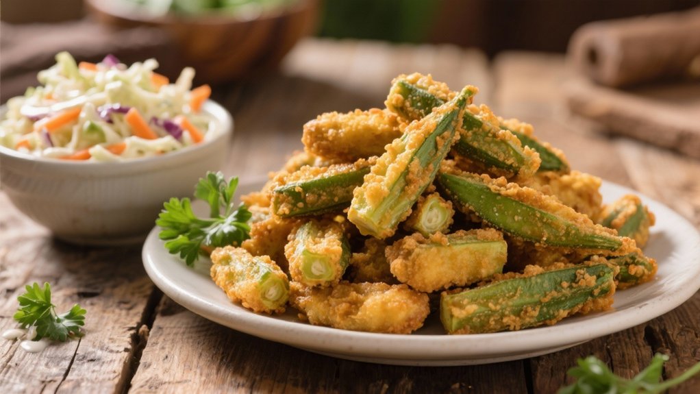 creamy coleslaw enhances okra