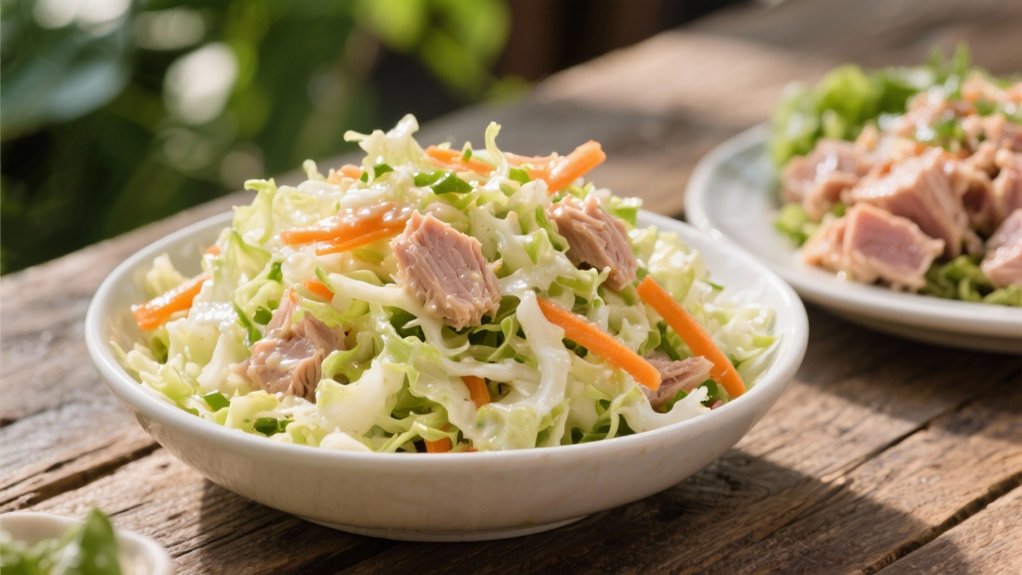 creamy crunchy coleslaw balance