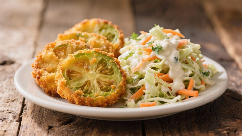 creamy crunchy coleslaw contrast