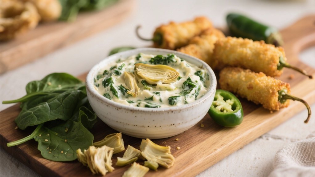 creamy dip and poppers