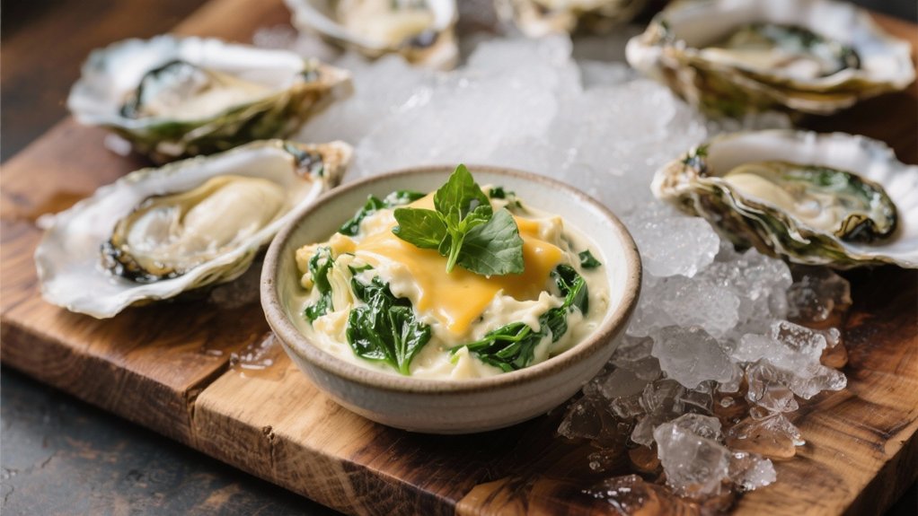 creamy dip complements oysters