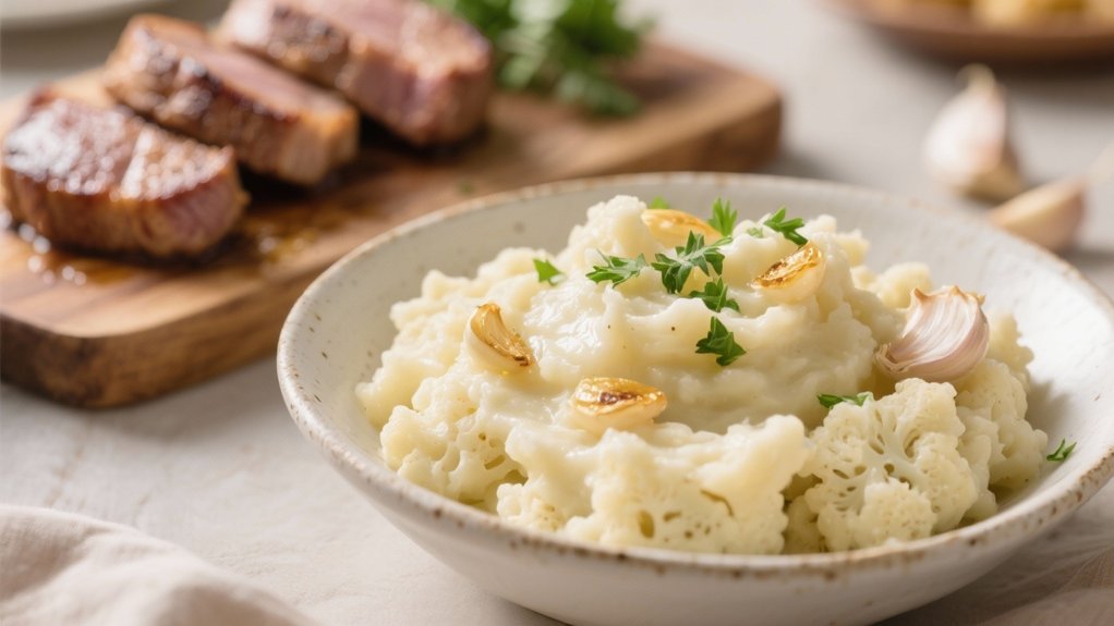 creamy garlic cauliflower mash