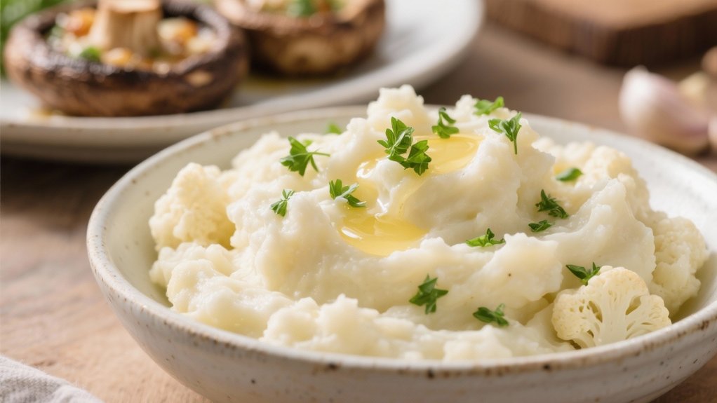 creamy garlic cauliflower mash