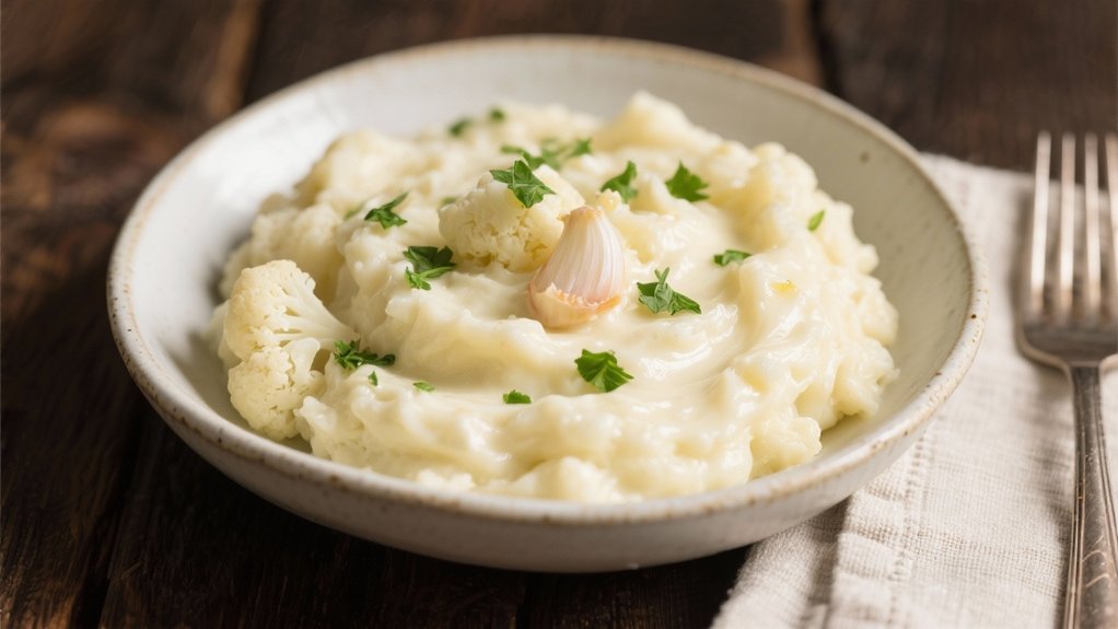 creamy garlic cauliflower mash