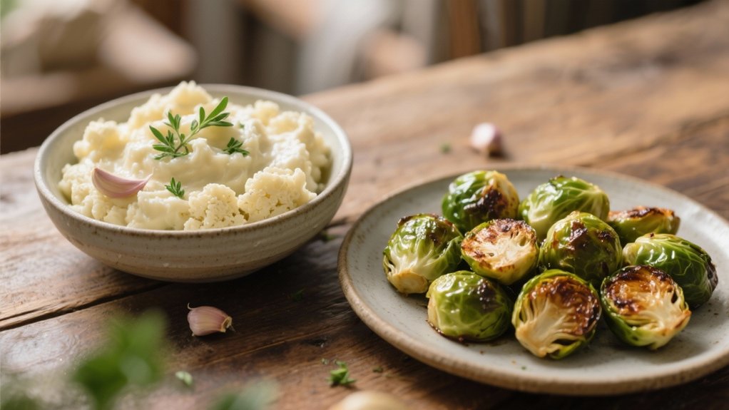 creamy garlic cauliflower mash