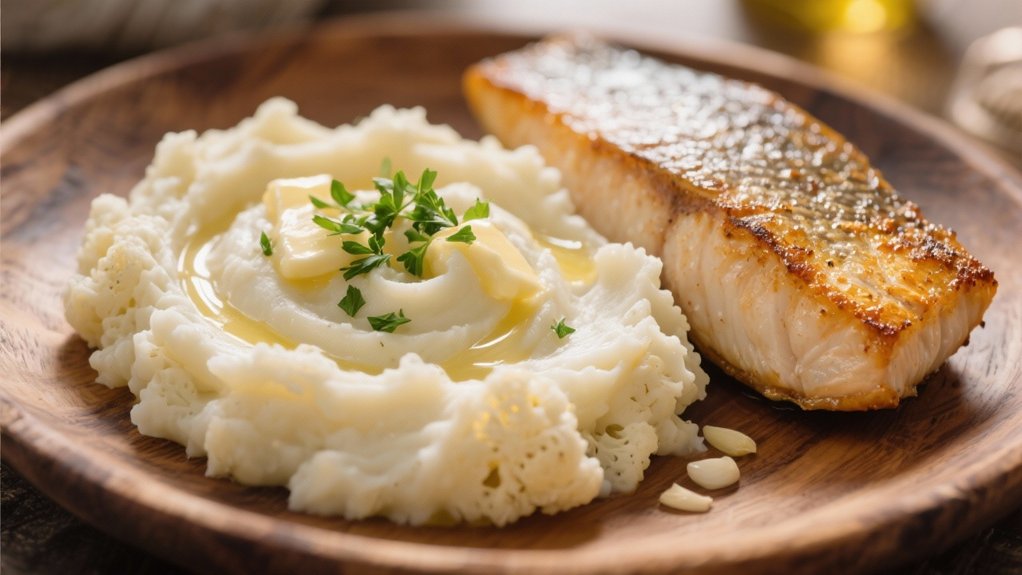 creamy garlic cauliflower mash