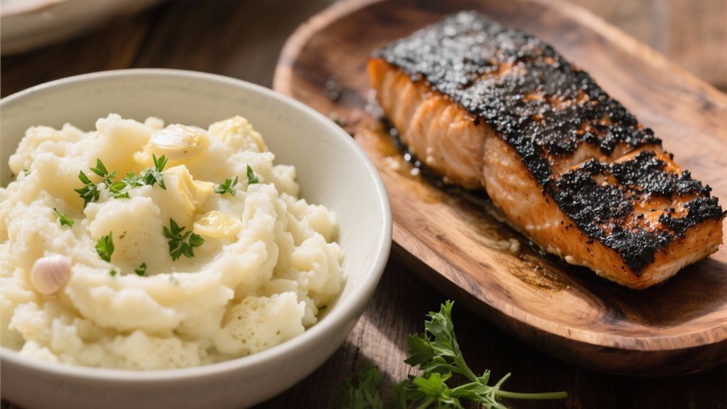 creamy garlic cauliflower mash