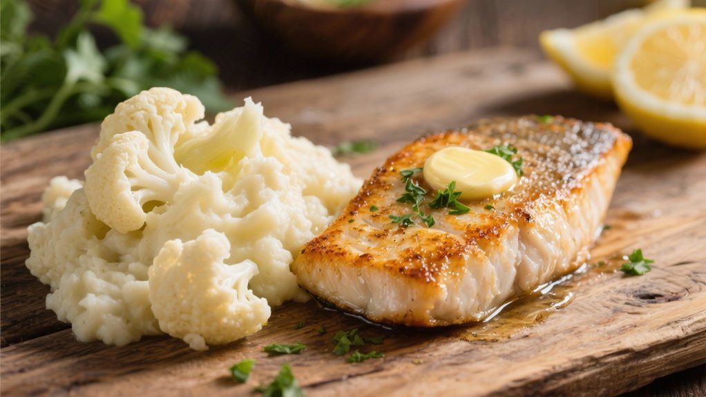creamy garlic cauliflower mash