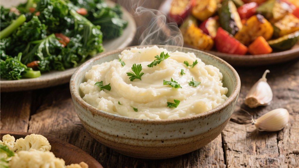 creamy garlic cauliflower mash