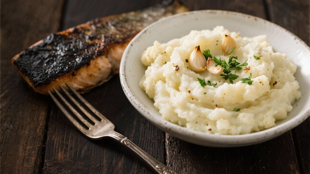 creamy garlic cauliflower mash