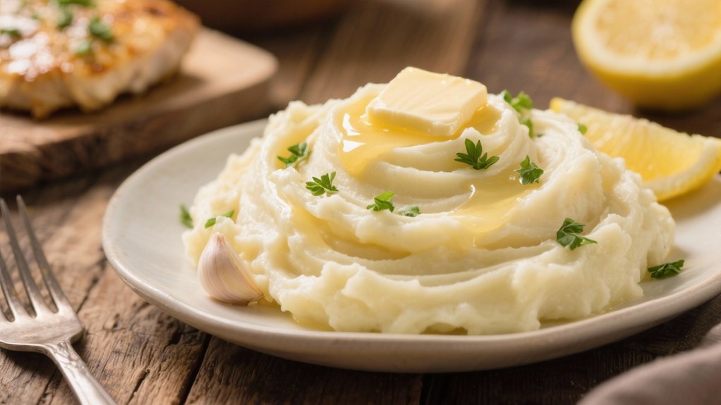 creamy garlic infused mashed potatoes
