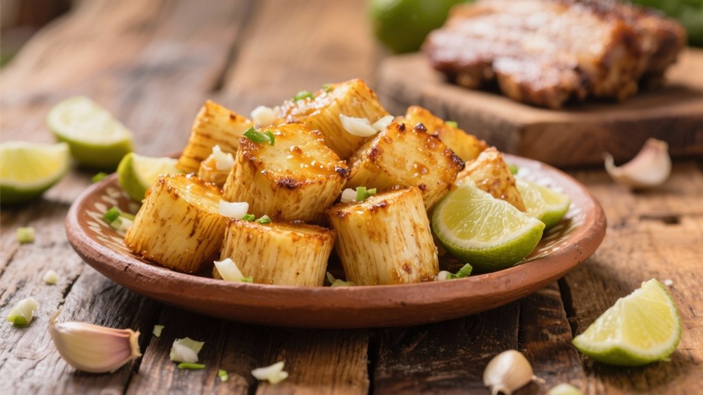 creamy garlic lime yuca