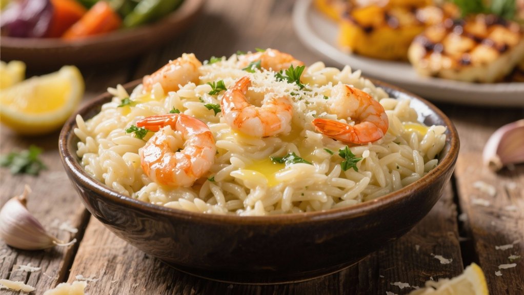 creamy garlic orzo delight